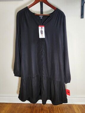 Buffalo David Bitton Black Long Sleeve Dress NWT Size M